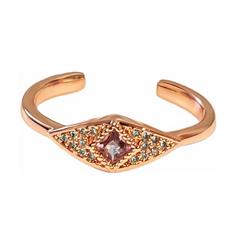 ins European and American cold style light luxury rose gold micro-set Baroque ring for women, layered texture fashionable index finger ring Item Picture