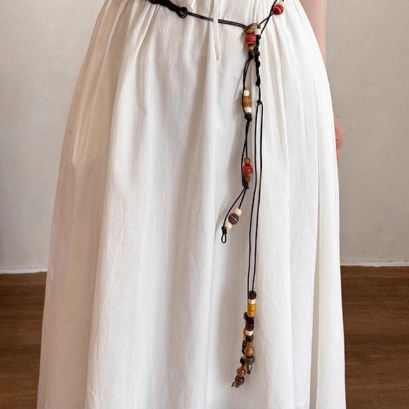 The retro ethnic style color-blocking beaded waist chain of the same style as that of Cecilia Xue is a niche design for women with a woven rope belt and accessories around the waist Application Scenario