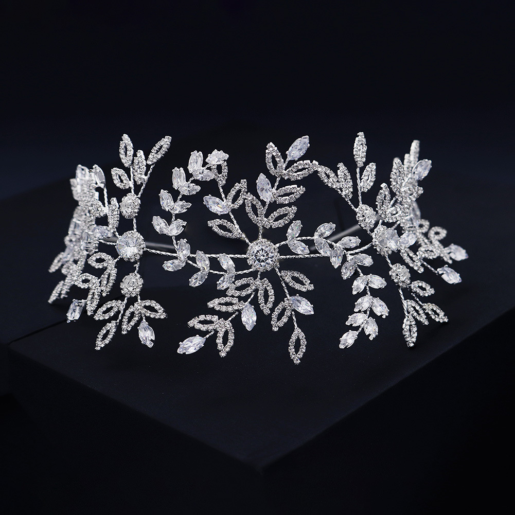Cross-border European and American accessories, exaggerated wedding dresses, photo studio portraits, headwear, luxurious zircon full diamond hair bands, Middle Eastern bride hair bands details Picture