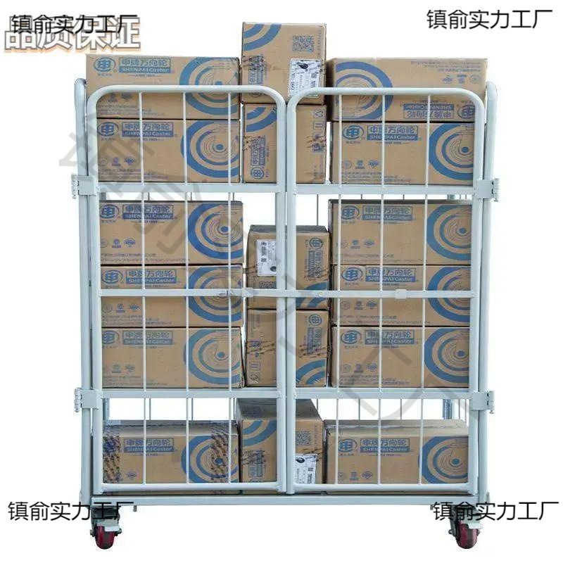 LP Mobile thickened logistics trolley, folding storage cage trolley, storage turnover handling and loading/unloading vehicle, express basket turnover trolley Application Scenario