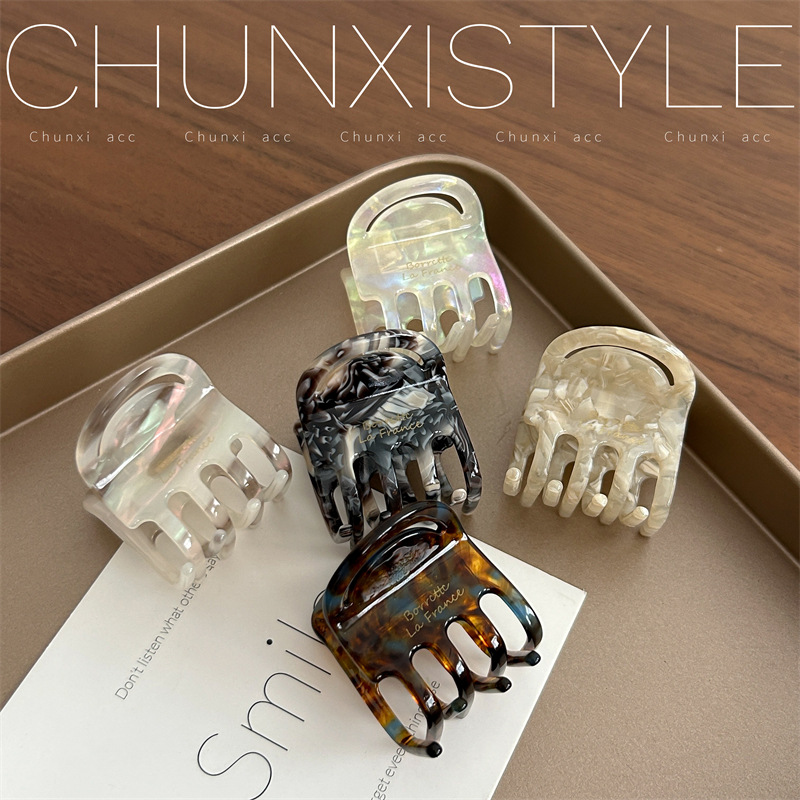 Fashionable and high-end acetate small claw clip, princess hair clip at the back of the head, simple high ponytail clip, headwear and hair clip full figure