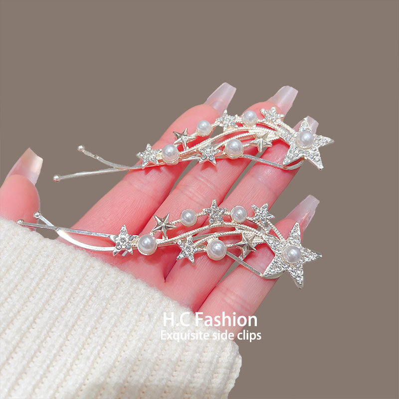 New diamond-encrusted meteor hair clips, straight clips, bangs clips, edge hair clips, duckbeak clips, ancient-style twist clips, headwear and hair accessories for women full figure