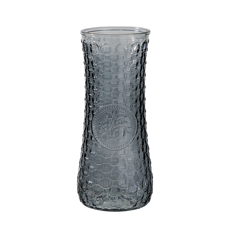 Creative colored glass vase, transparent and high-end glass vase, Nordic style iridescent light luxury modern home decoration piece Item Picture