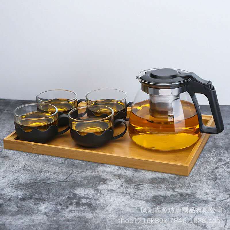 Customized glass teapot set, opening store anniversary event, casual gift, large-capacity tea sets, high appearance level gift wholesale Specification drawing