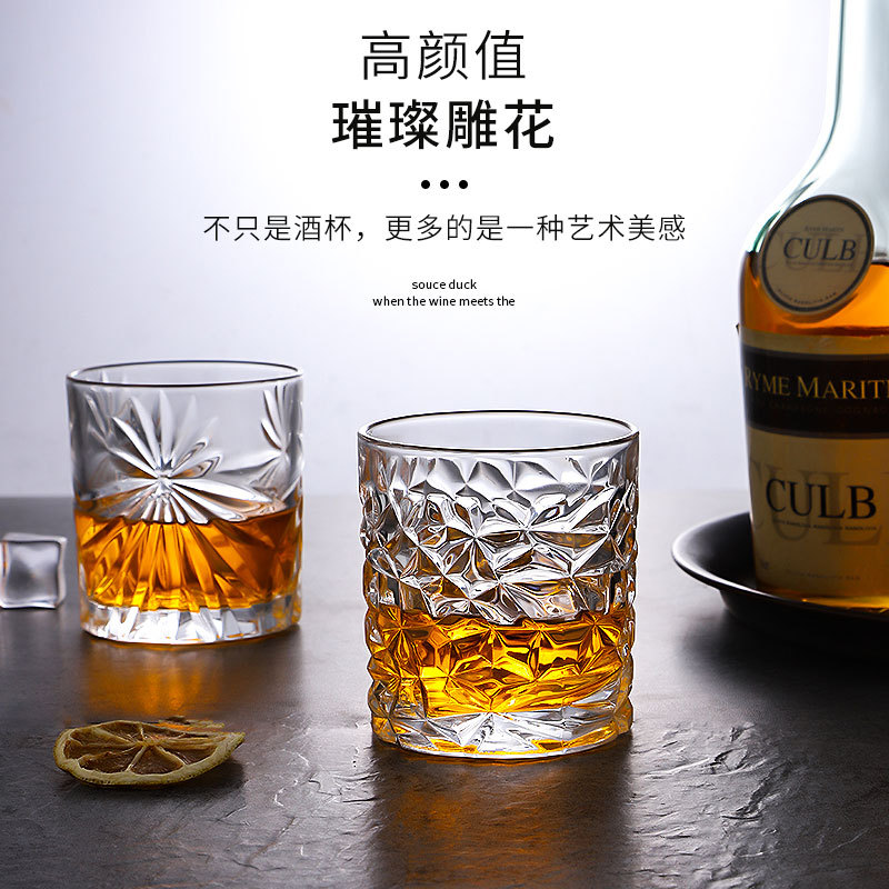 High-appearation-level glass whisky glasses, brandy glasses, spirits glasses, cocktail glasses, bar wine sets, beer glasses details Picture