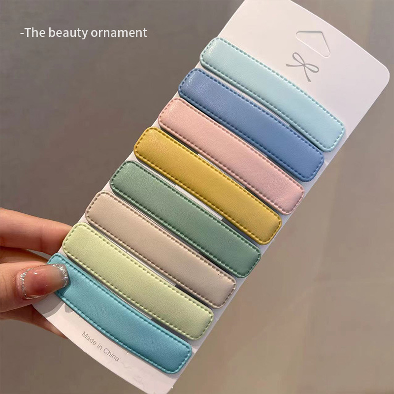 2025 Little Chanel pu Leather Hair Clip, Korean style, simple and versatile side clip, bangs hair clip, hair accessory, pair clip, small hair bb clip Specification drawing
