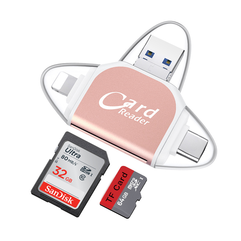 Mobile phone card reader, three-in-one universal OTG converter, SD card, TF high-speed memory card storage, Android multi-in-one Item Picture
