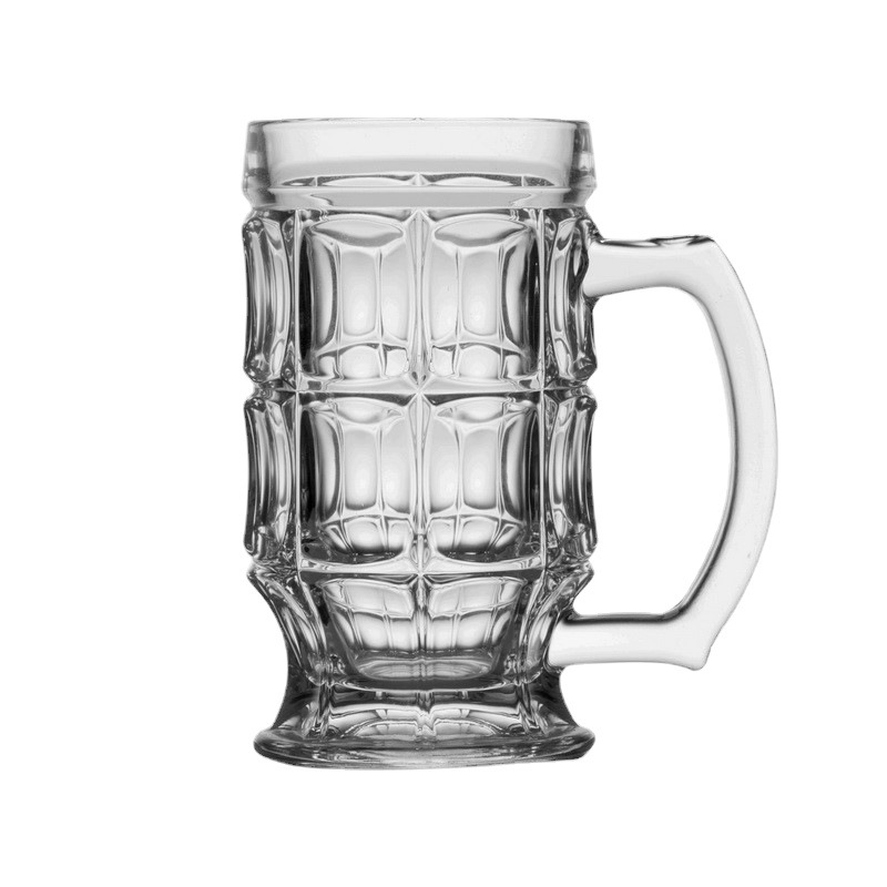 Lizun square thickened glass handle cups, beer mugs, juice cups, tea cups, water cups and glass cups wholesale with logo printing Item Picture