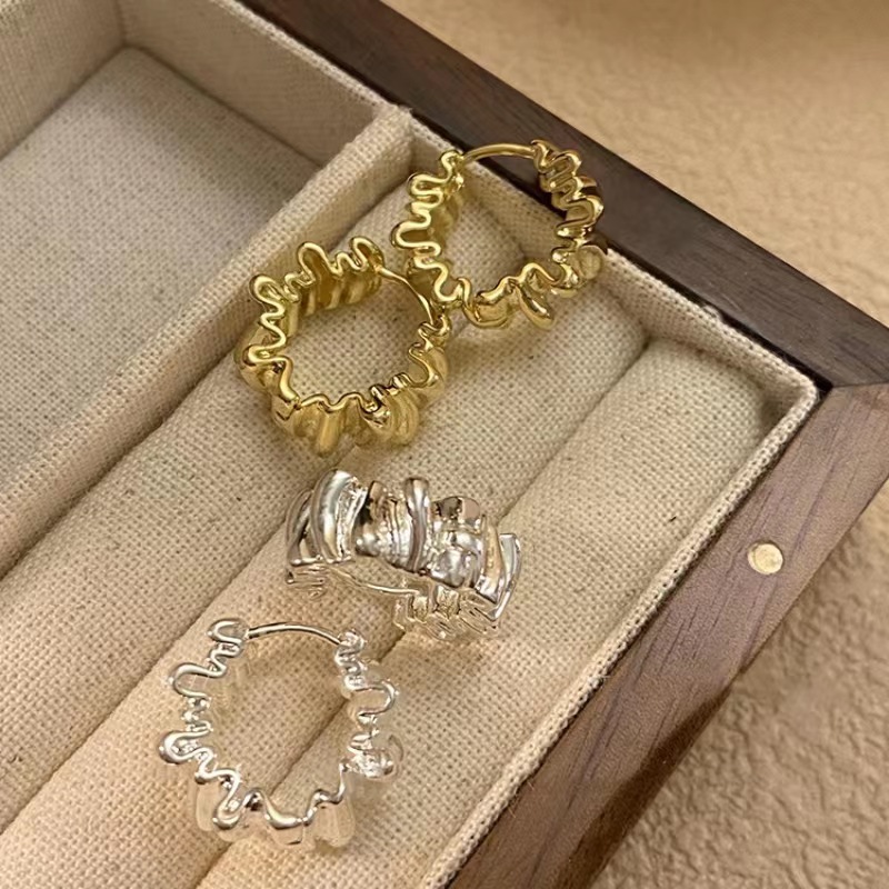 Niche high-end irregular metal stud earrings for women, a new style of cool and cool earrings in 2025, a versatile ear accessory for Internet celebrities Application Scenario