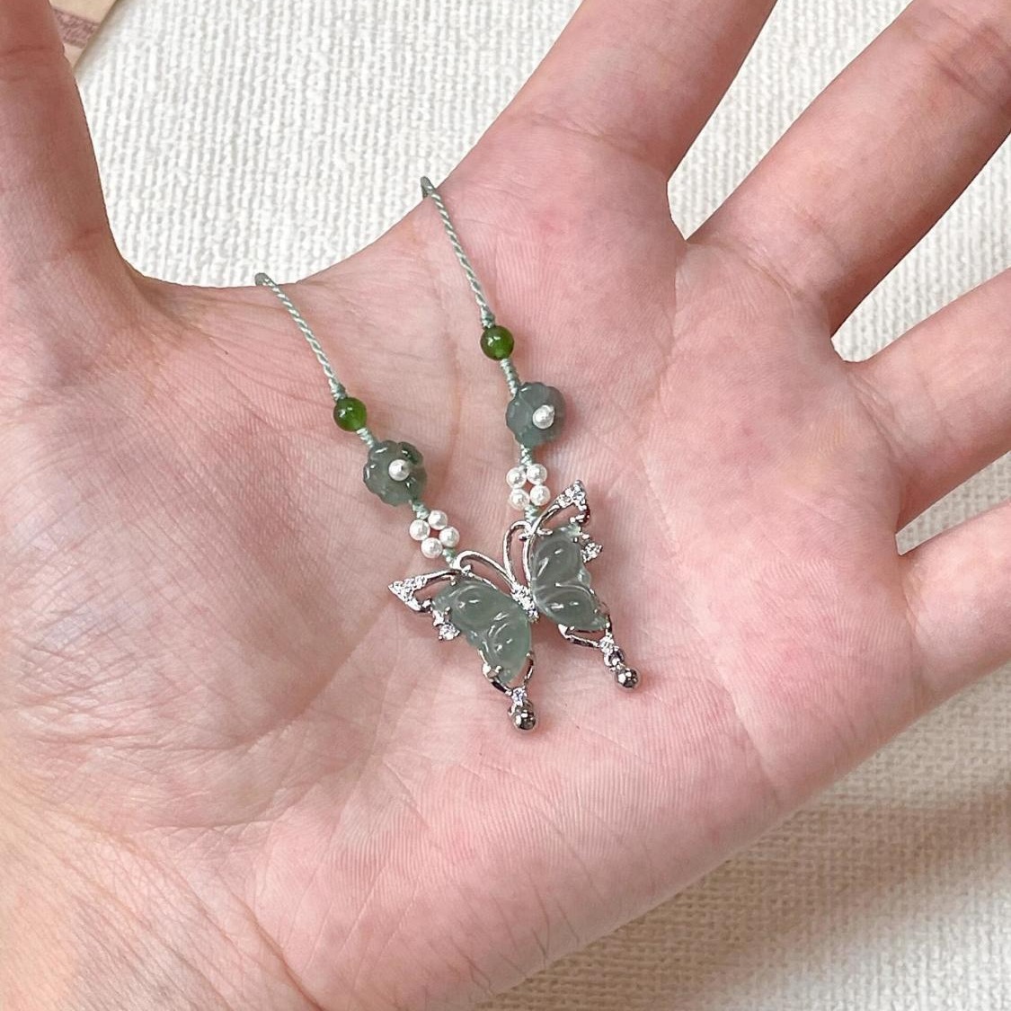 "Spring in Full Swing" Little Butterfly Necklace, a light luxury and niche summer accessory for women, 2024 new style, hand-woven rope full figure