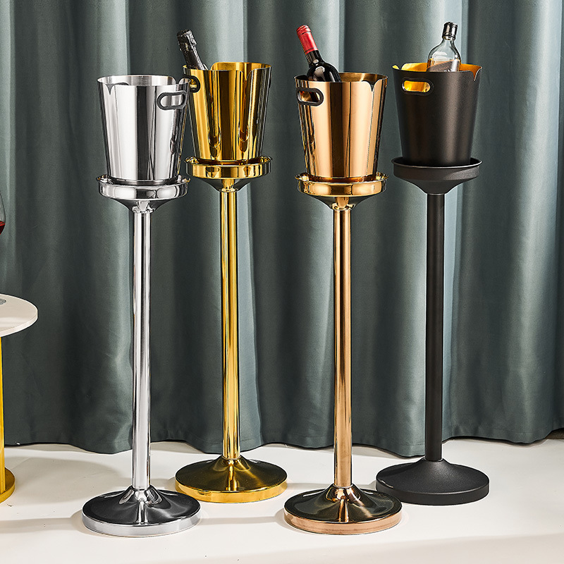 New floor-standing champagne barrel ice barrel set for bars and clubs, thickened ice barrel stand, soft decoration design, chilled wine for dining details Picture