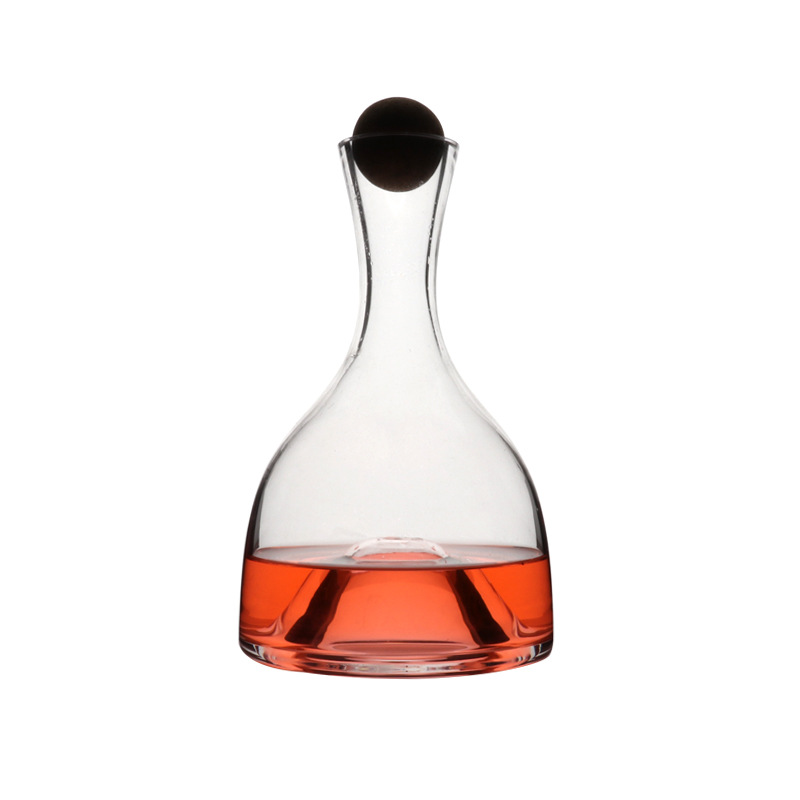 Handcrafted crystal glass decanter, concave-bottomed flat-mouthed pot, cocktail shaker, pouring vessel. The wine merchant can print the logo. Cork Item Picture