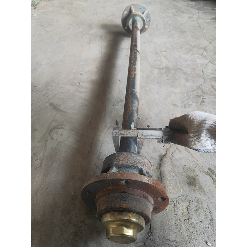 The 42 through axle with two shaft heads is matched with 6207/6208 bearing trailer, tractor, flatbed cart, push cart shaft heads and axles details Picture