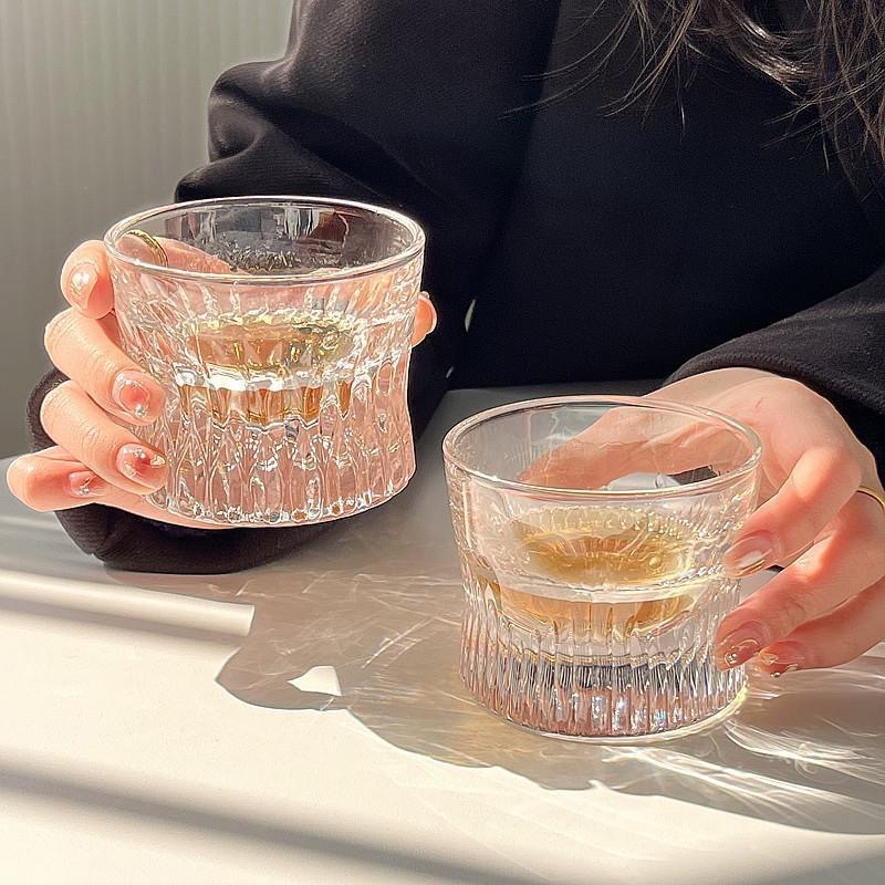 Japanese-style carved whisky glass, creative carved whisky glass, InS-style crystal glass, Western-style wine glass, KTV full figure