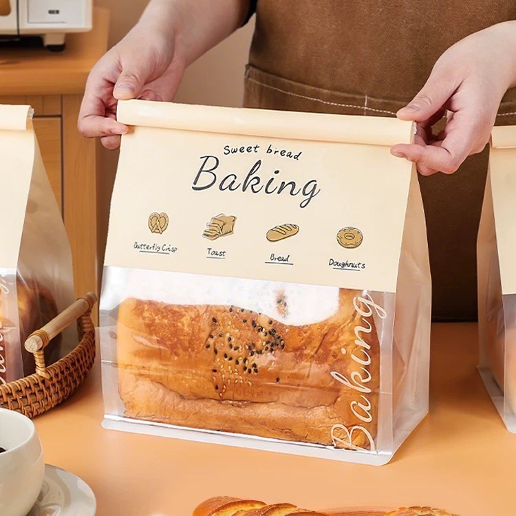 Toast bread packaging bags, sliced toast croissants, cookies, mochi packing bags, baking wire self-sealing bread bags Specification drawing