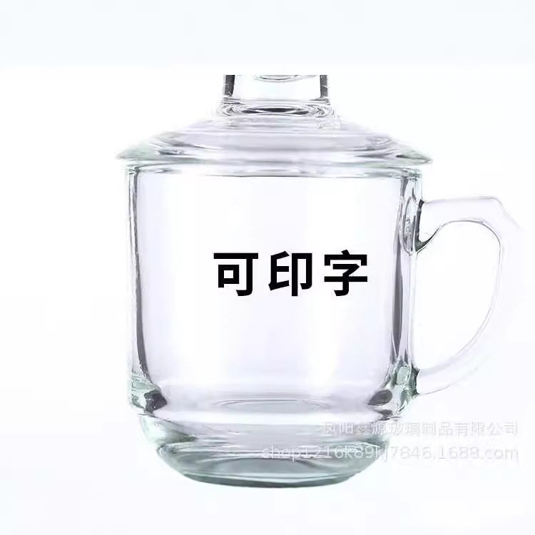 Factory wholesale of glass tea cups, flower tea cups, tea drink cups, handles, LIDS, office cups, advertising gifts, logos details Picture
