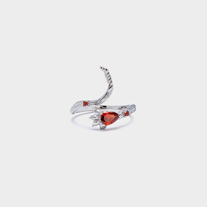 A cold and stylish red zircon open ring for women on Instagram, exuding a sense of high-end fashion and light luxury Application Scenario