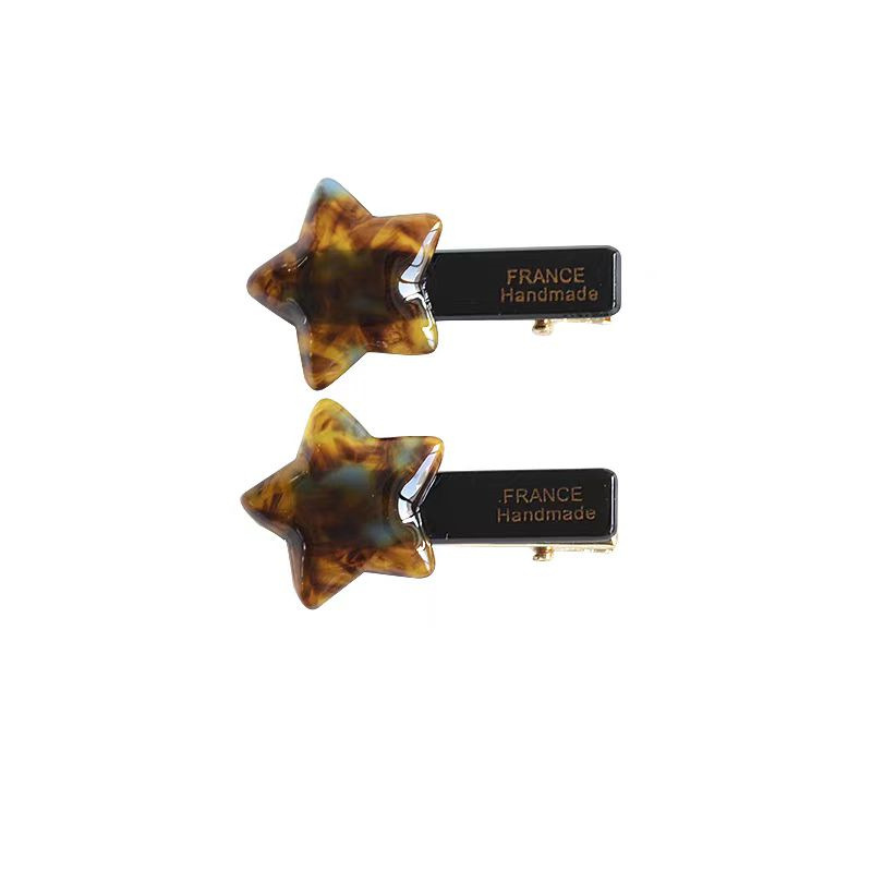 Grab the color enthusiast ~ Acetate Star Candy hair clip, a lively and sweet girl's side of the forehead with a duckbillon clip Item Picture