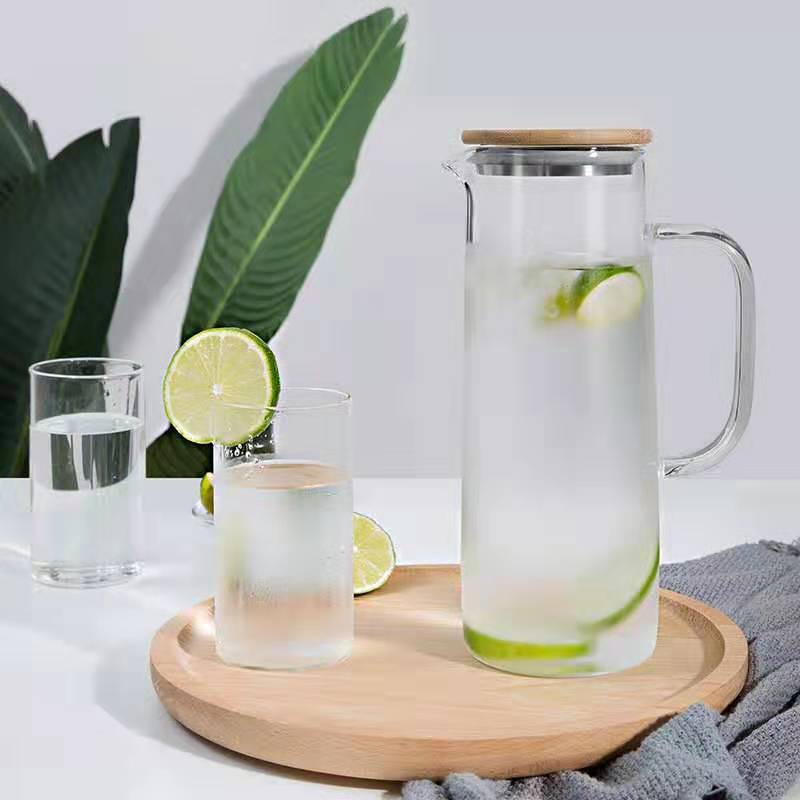 Glass cold water kettle, Nordic household high-temperature resistant cold water kettle, home heat-resistant glass water kettle, large-capacity water kettle Specification drawing
