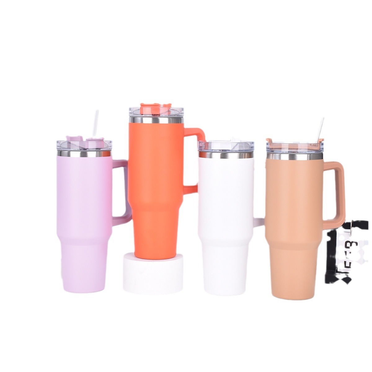 The cross-border generation 40oz car cup is a large-capacity double-layer vacuum insulated cup that can be carried outdoors with a straw handle Item Picture