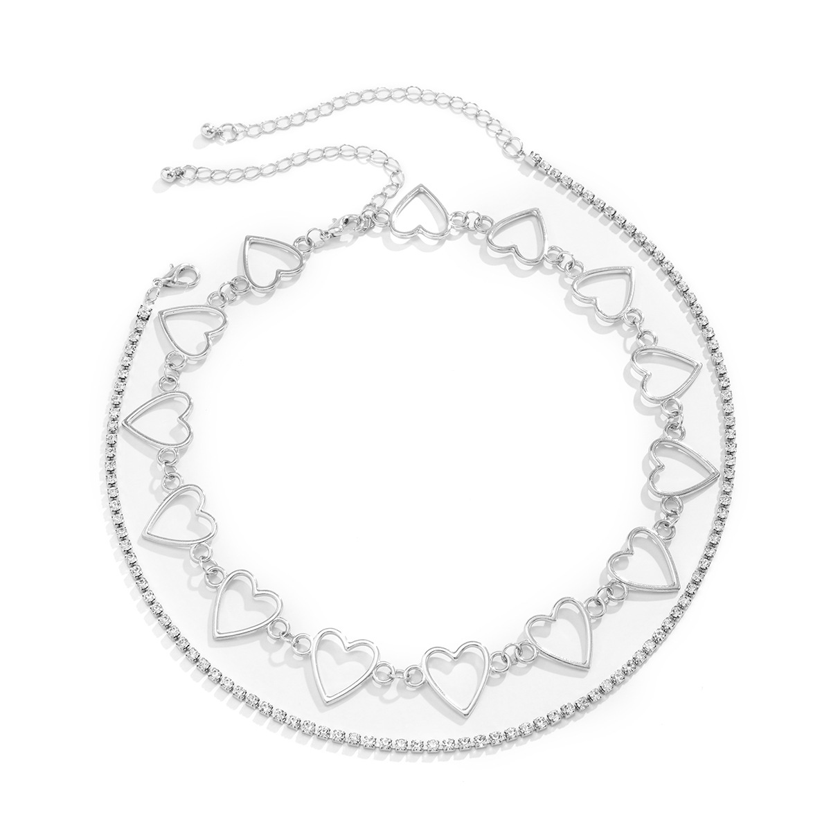 European and American cross-border jewelry, Xin heart-shaped hollowed-out necklaces, multi-layer necklaces, punk small butterfly imitation pearl necklaces for women Application Scenario