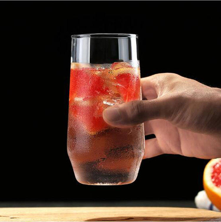 Home-use Nordic-style simple summer high borosilicate glass cups, milk breakfast cups, cold drink juice cups, mousse cups Specification drawing