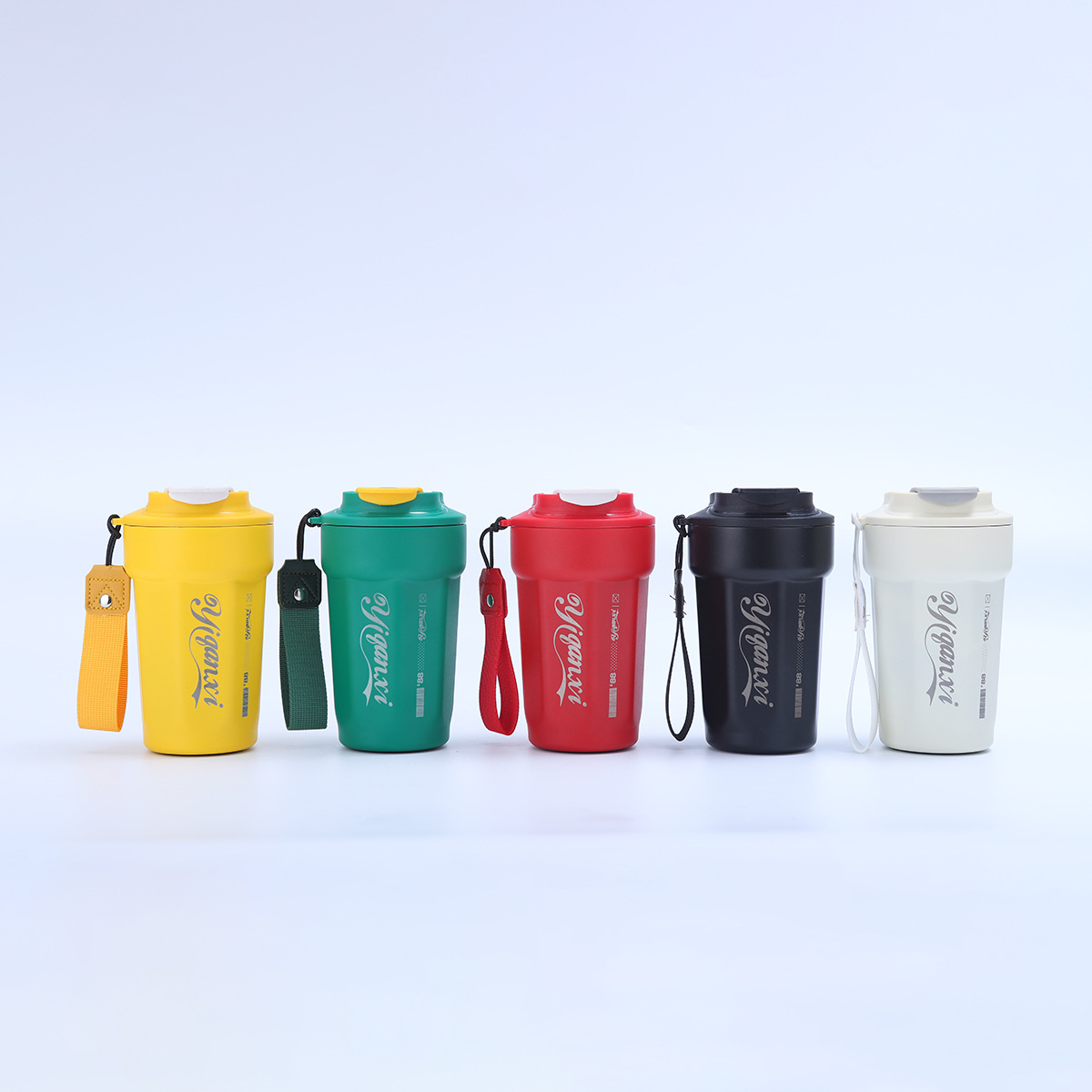Cross-border 316 stainless steel vacuum insulated cup, high appearance level, simple octagonal coffee cup, outdoor portable rope water cup Item Picture