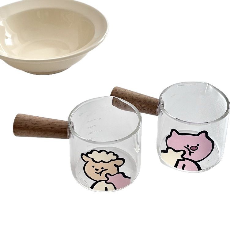 Homemade coffee equipment accessories: coffee cup, extract cup, milk cup with handle, graduated coffee cup, girlish heart Item Picture