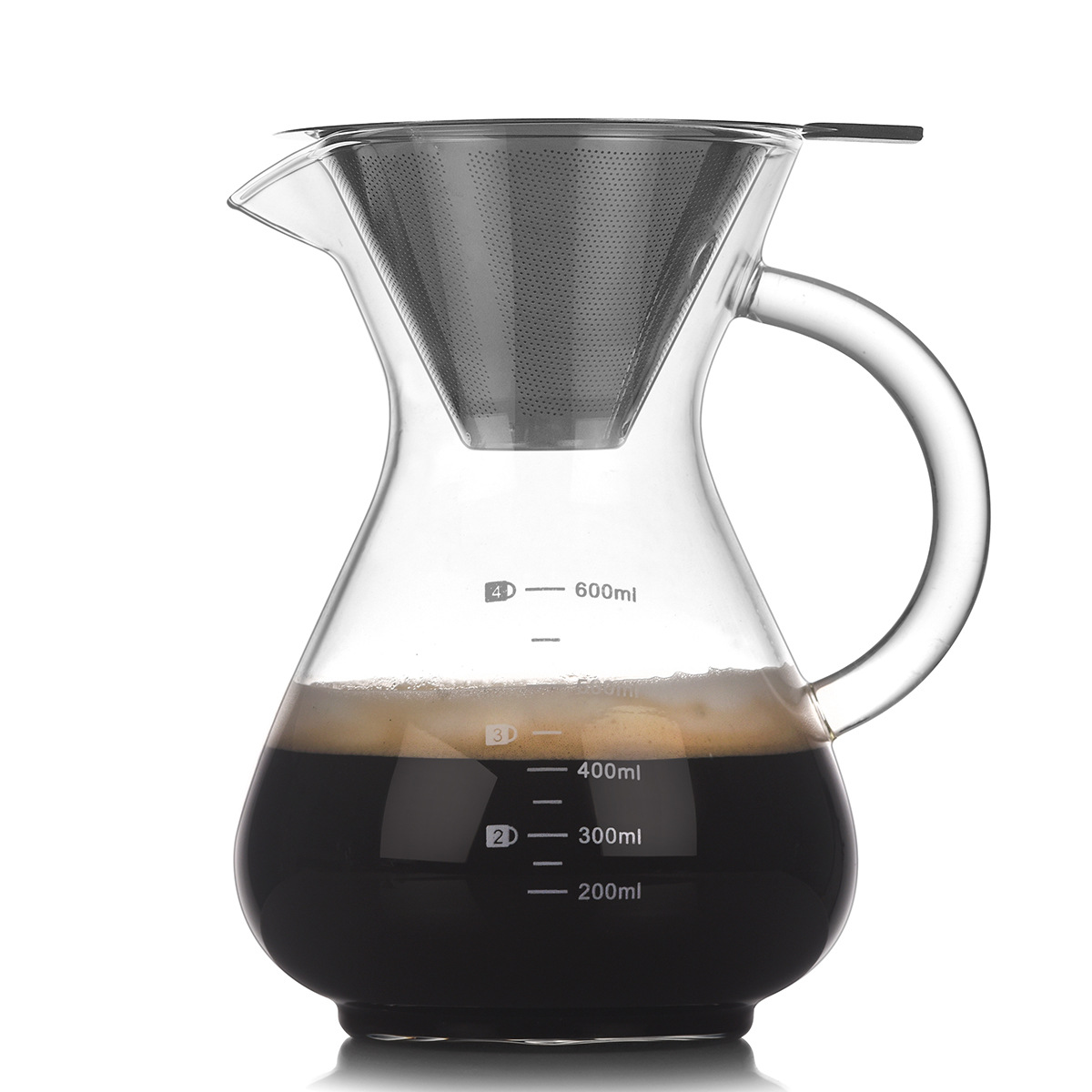 High borosilicate coffee sharing pot, hand-brewed coffee equipment set, household drip coffee pot, cold brew filter pot details Picture