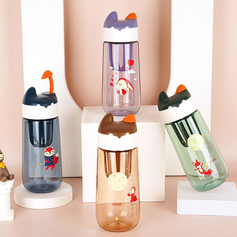 Cute cat drinking cups for primary school students 2024 summer plastic cups, portable and durable water cups, advertising gifts wholesale details Picture