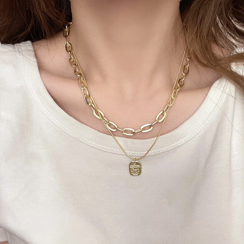 Hip-hop versatile necklace, simple and fashionable 2022 new trendy and niche design sweater chain, ins cold style neck chain details Picture