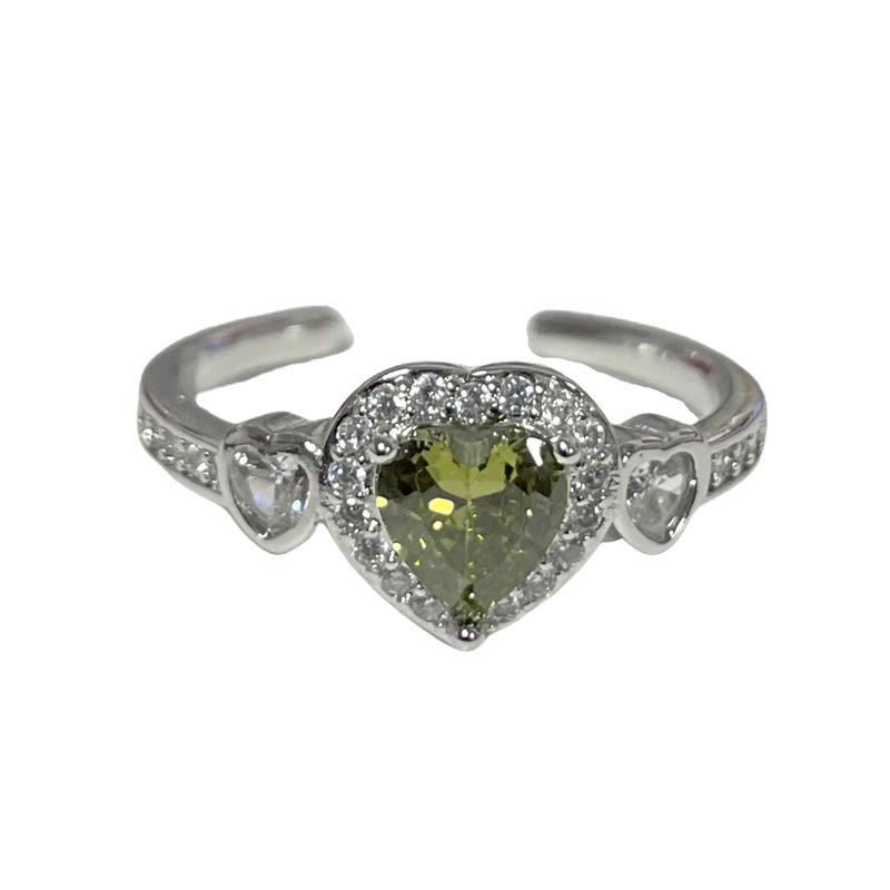 The fashionable colored gemstone series is set with zircon open rings, exuding an ink-style, niche, high-end, and light luxury elegance Item Picture