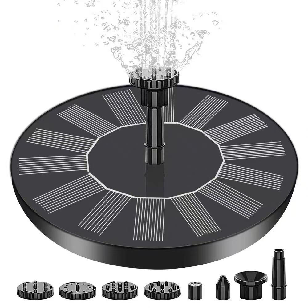 Square solar-powered automatic fountain light, garden courtyard solar-powered musical fountain, illuminated seven-color swimming pool light Specification drawing