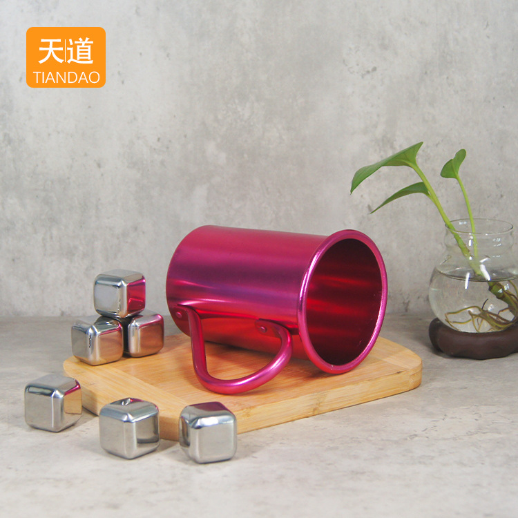 High-quality aluminum wine glasses, outdoor disposable coffee cups, aluminum cups with rolled edges, mugs, and personalized beer glasses for bars Specification drawing