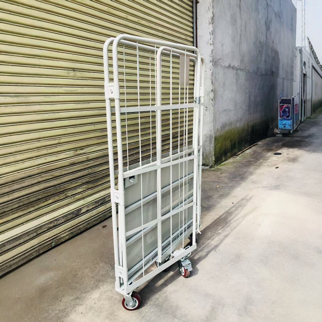 Brand-new best-selling warehouse handling, delivery, express sorting, mobile folding logistics trolley, supermarket warehouse cage trolley Application Scenario