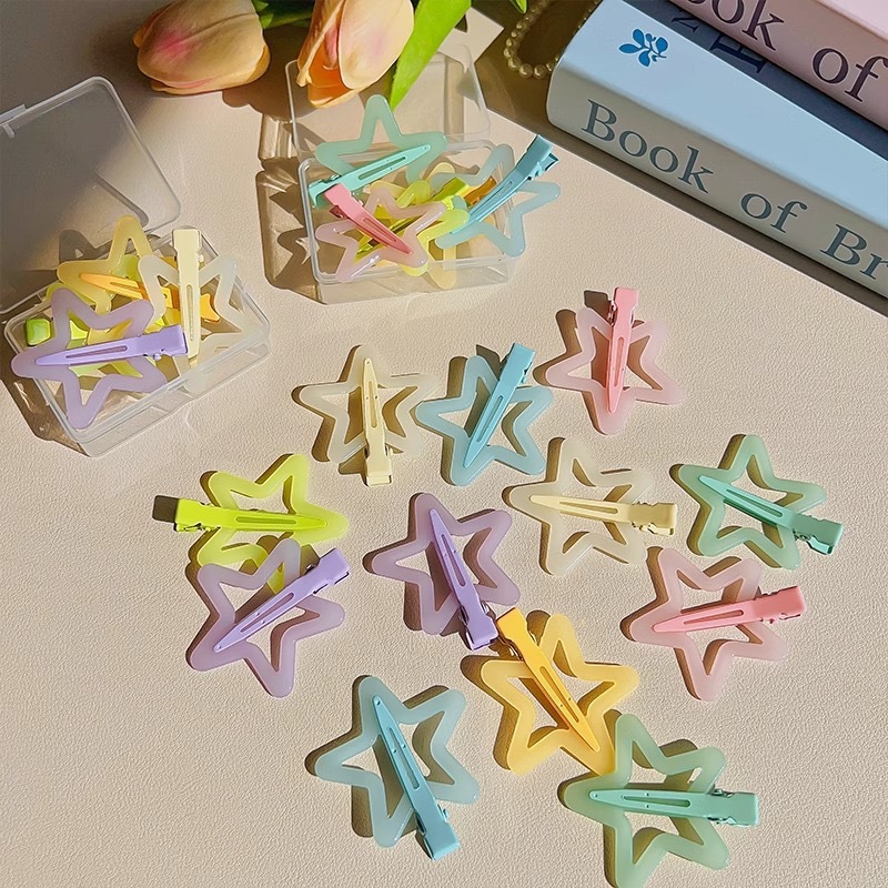 Sweet girl star hair clips, jelly, colorful and versatile hair accessories, headwear, side bangs clips, children's hair clips wholesale full figure