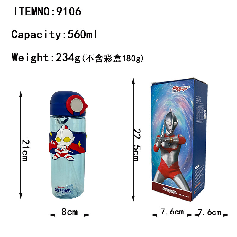 Portable handle for students to put in schoolbags, tritan popular cartoon new high appearance level children's straw water cup plastic full figure