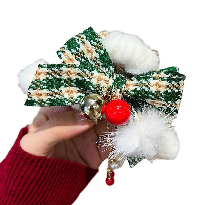 Autumn and winter bestsellers: Bow clip, sweet and elegant for women, tassel plush clip, hairball shark clip, updo clip Item Picture