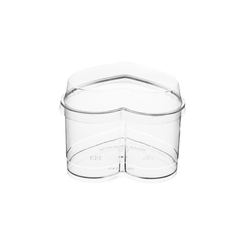 Wholesale from the source of disposable dessert cups with LIDS, 140ML transparent plastic heart-shaped double-skin milk mousse cup factory Item Picture