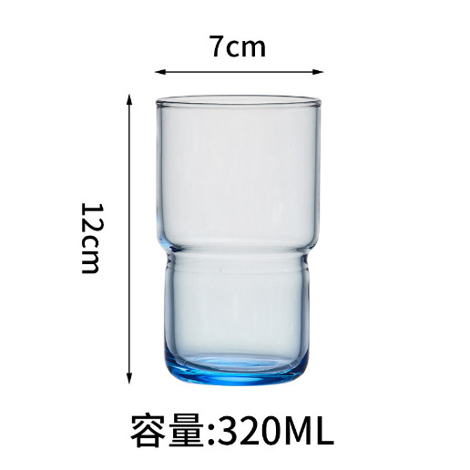 Customized InS-style niche blue glass cups, heat-resistant glass cups, and Korean-style cups Specification drawing