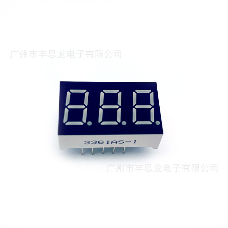 The manufacturer supplies 0.36-inch three-digit digital tube 3361 co-cathode and co-yang red high-brightness led digital screens Specification drawing