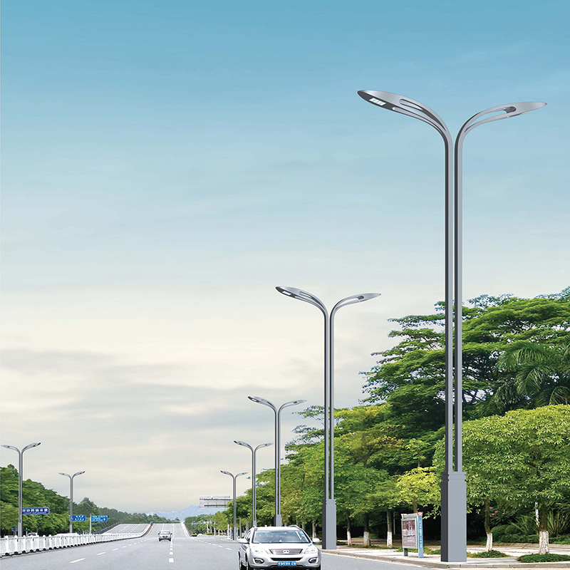 Parallel development, direct sales of dual-head LED street lamps, outdoor waterproof street lamps, single and double arm led street lamps details Picture