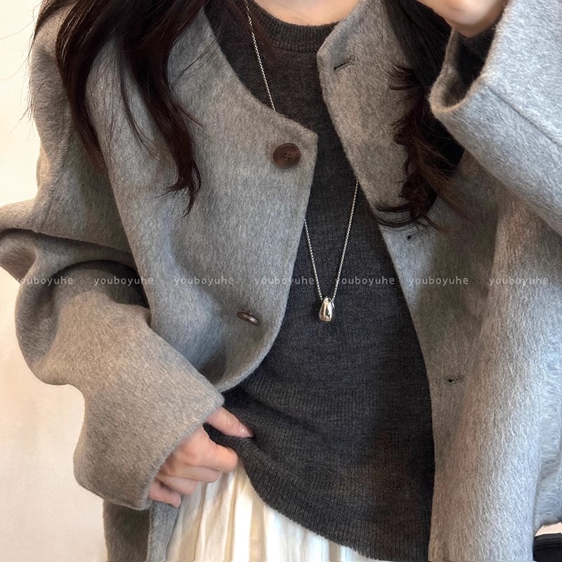 Minimalist water drop pendant necklace for women's autumn and winter, simple and fashionable, casual long hoodie sweater chain Specification drawing