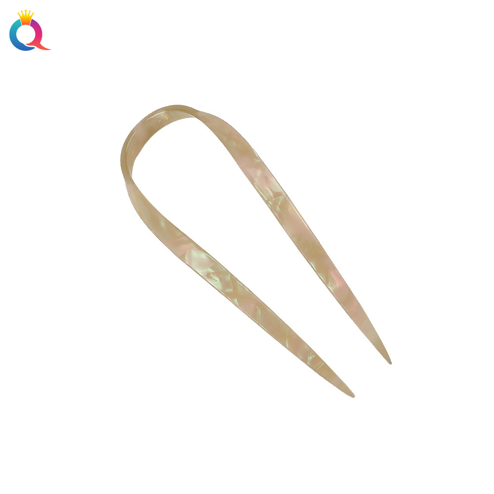 Wholesale of Qiyue Cross-border acetic acid Board simple ancient-style U-shaped hairpins, hairpins, hairpins, headwear and hair accessories Item Picture