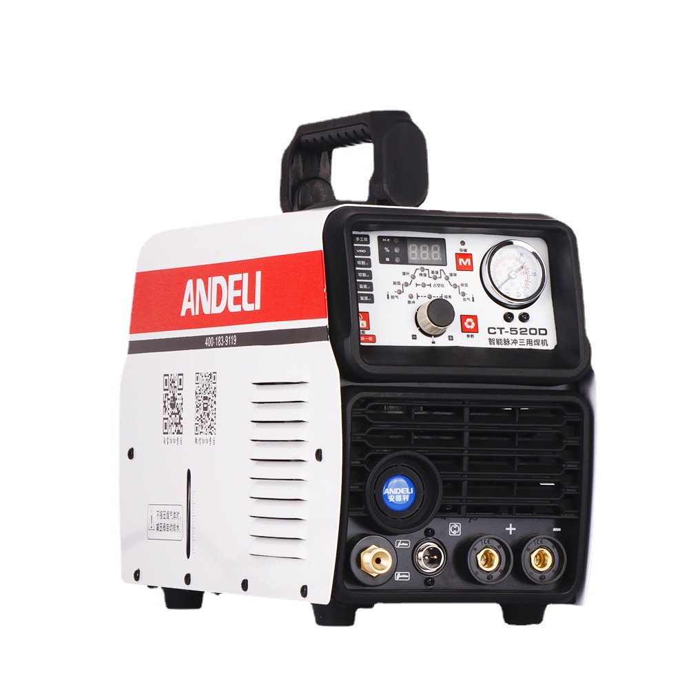 The Andeli CT-520 multi-functional three-in-one electric welding machine, argon arc welding machine and plasma cutting machine are dual-purpose with built-in air pumps Item Picture
