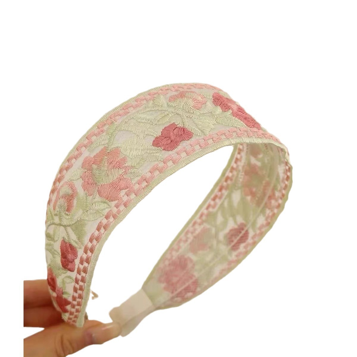 Embroidered rose headband for women, a high-end look. It's a refreshing headband for washing the face at the top of the head in summer. New style 2025 Item Picture