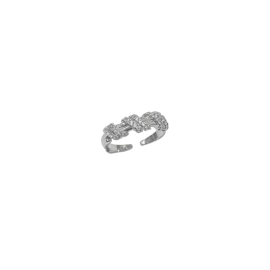 A niche retro zircon ring for women, 925 sterling silver, with a light luxury and high-end feel, is a versatile and unique open-top ring Item Picture