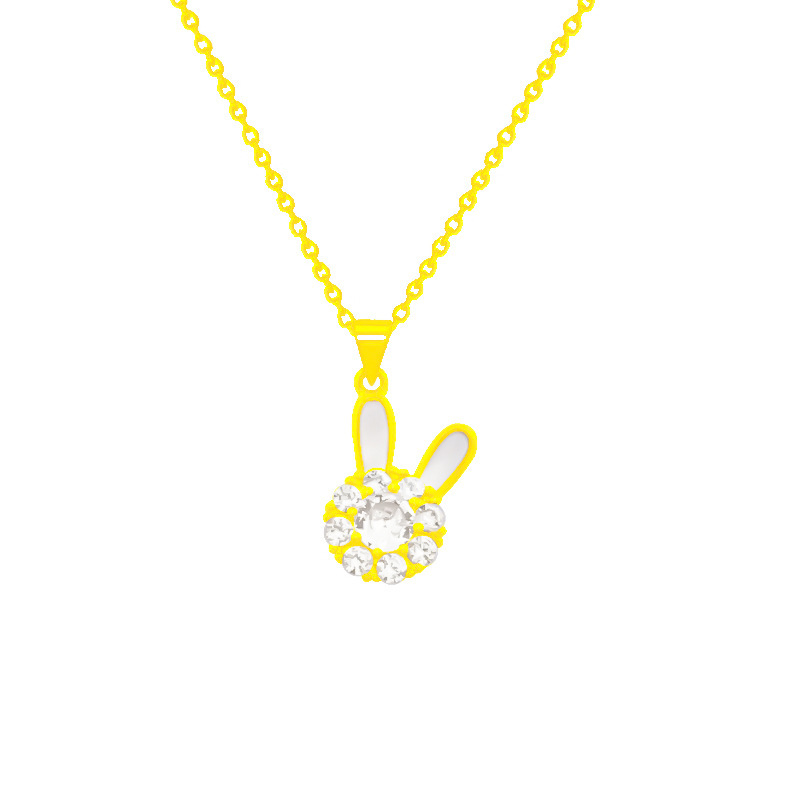 A Japanese and Korean design style rotating rabbit necklace pendant, a niche collarbone chain, a high-end and light luxury neckchain, titanium steel jewelry for women Item Picture
