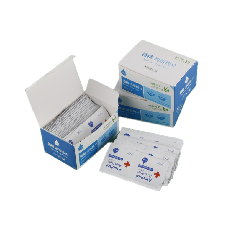 100 pieces of 75% alcohol cotton pads, 6*6cm thick alcohol wet wipes, independently sealed, portable digital screen Item Picture