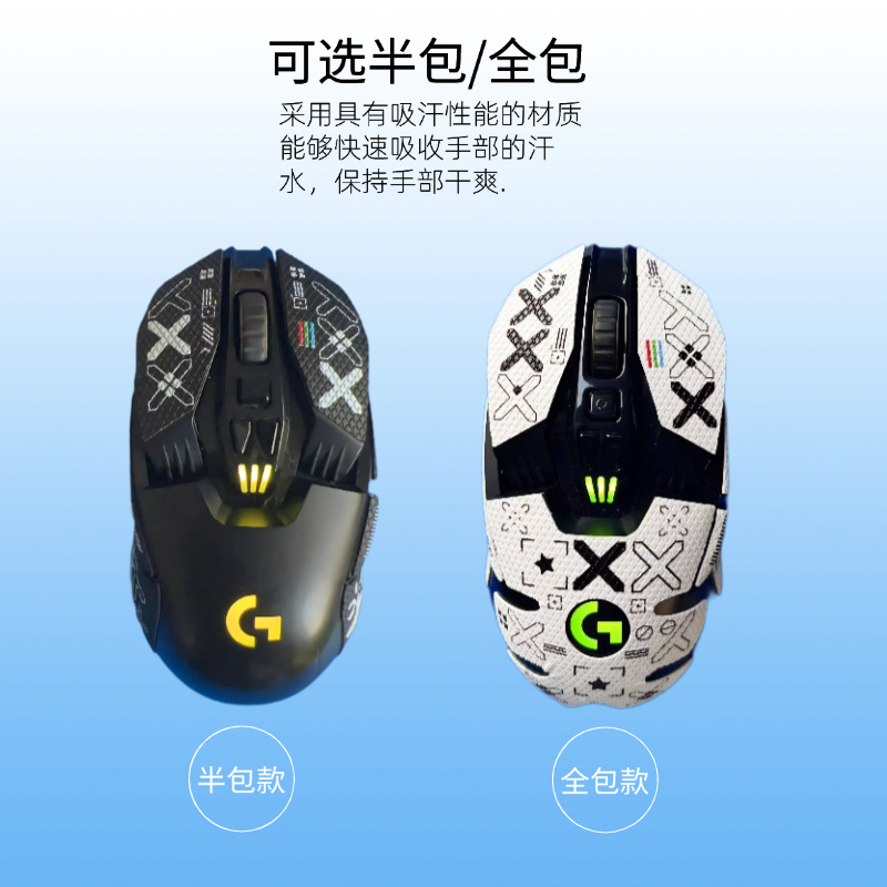 G903 Mouse Anti-slip Sticker, G900 All-Inclusive skin-friendly sweat-proof side Protection Film, Personalized printed mouse sticker Specification drawing